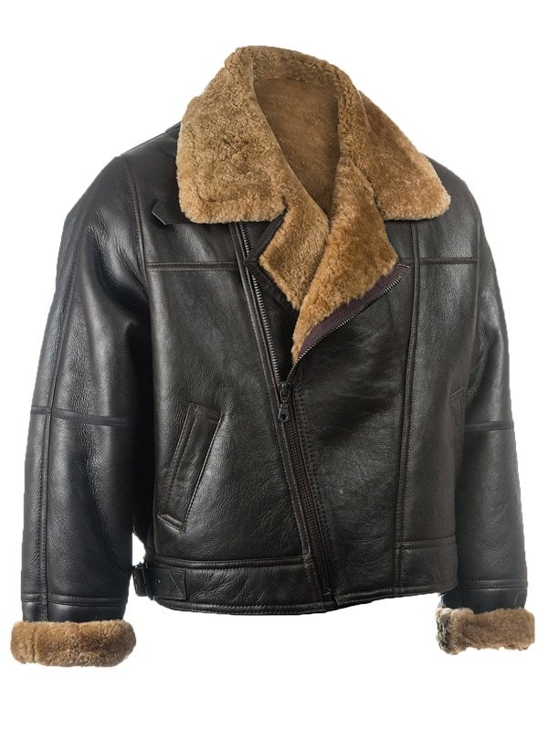 Mens Black Sheepskin Leather Jacket image 1