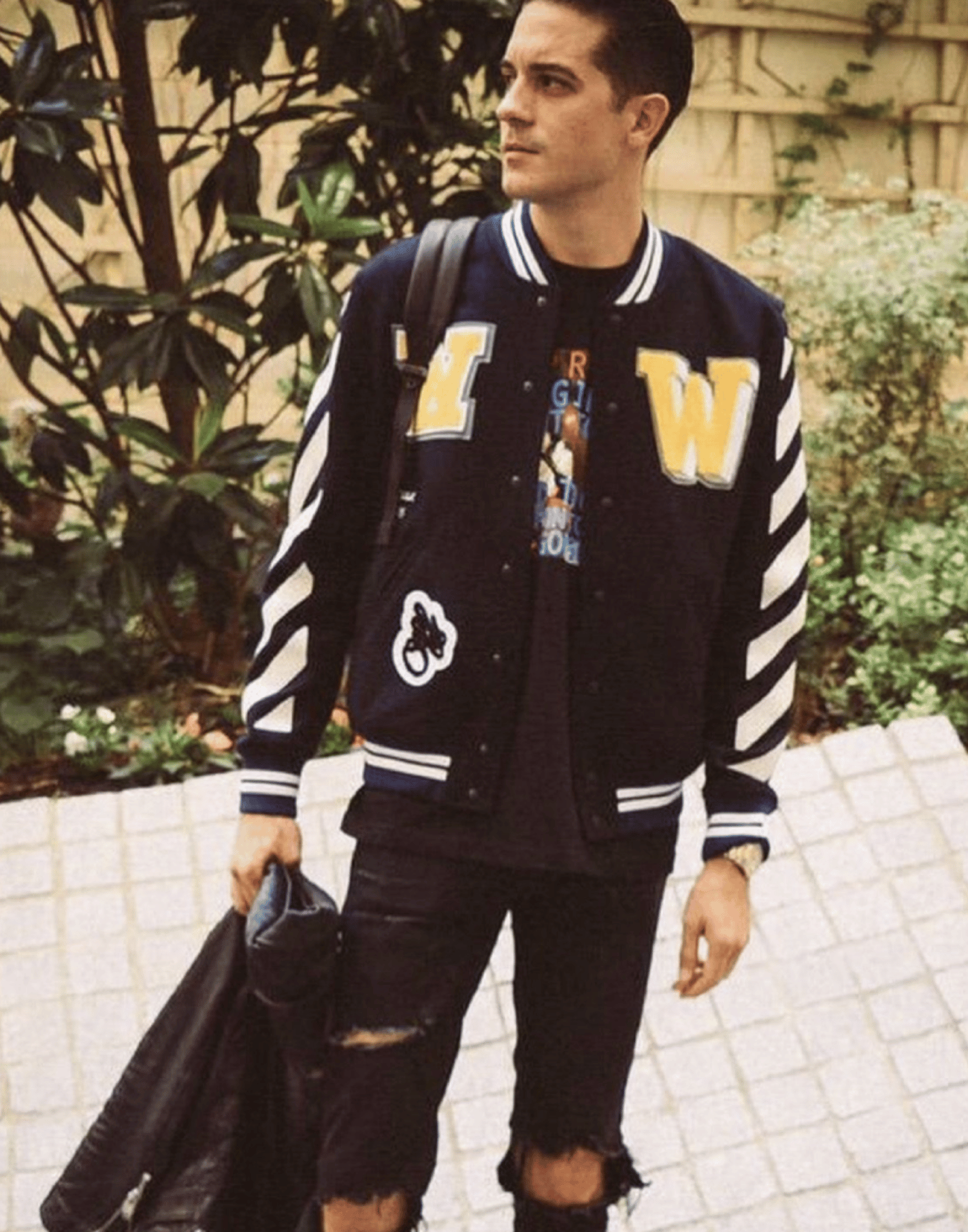 Black and White G-EAZY Varsity Jacket image 0