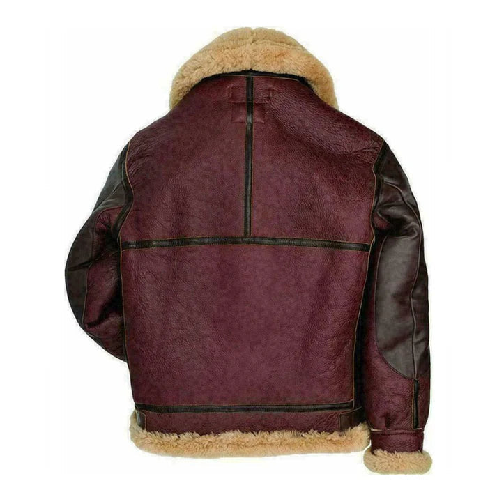 Men's Aviator Faux Shearling George Bomber Leather Jacket image 1