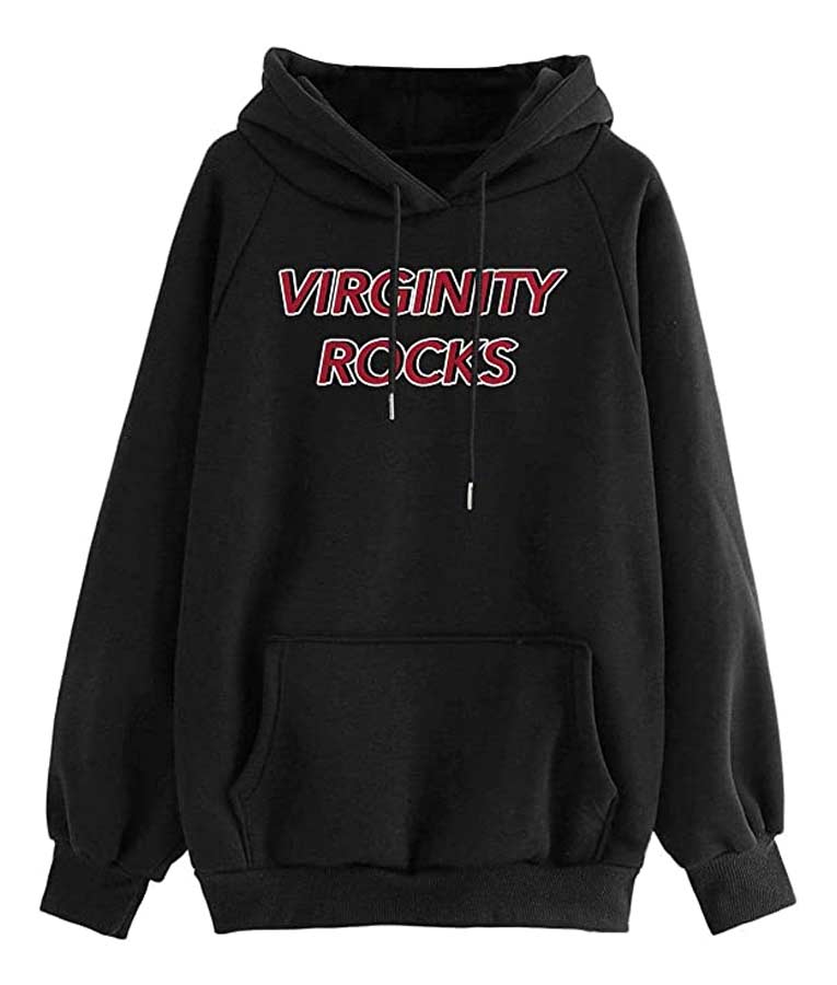 Virginity Rocks Black Hoodie image 0