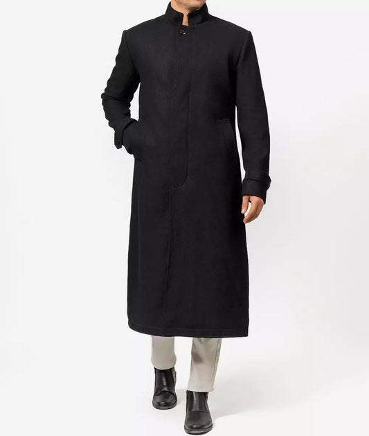 McGhee Men's Black Trench Long Wool Coat image 0
