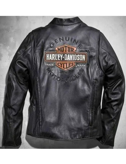 Harley Davidson Men Motorcycle Leather Jacket image 1