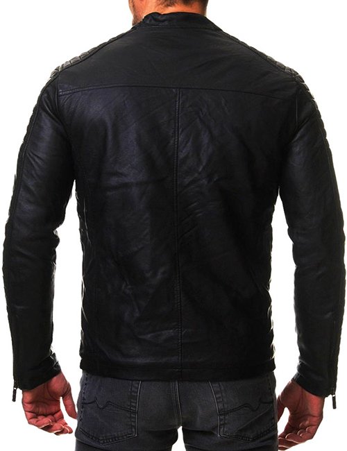 Vintage Cafe Racer Mens Slim Fit Biker Jacket image 1