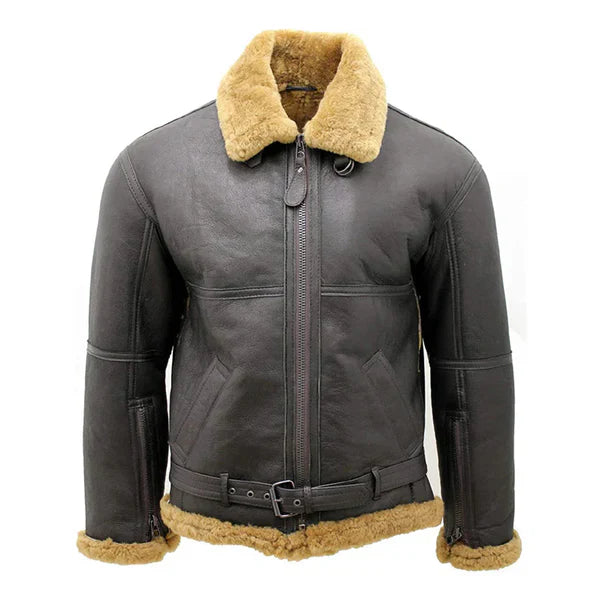Men's RAF Ginger Faux Shearling Grey Flying Jacket image 0