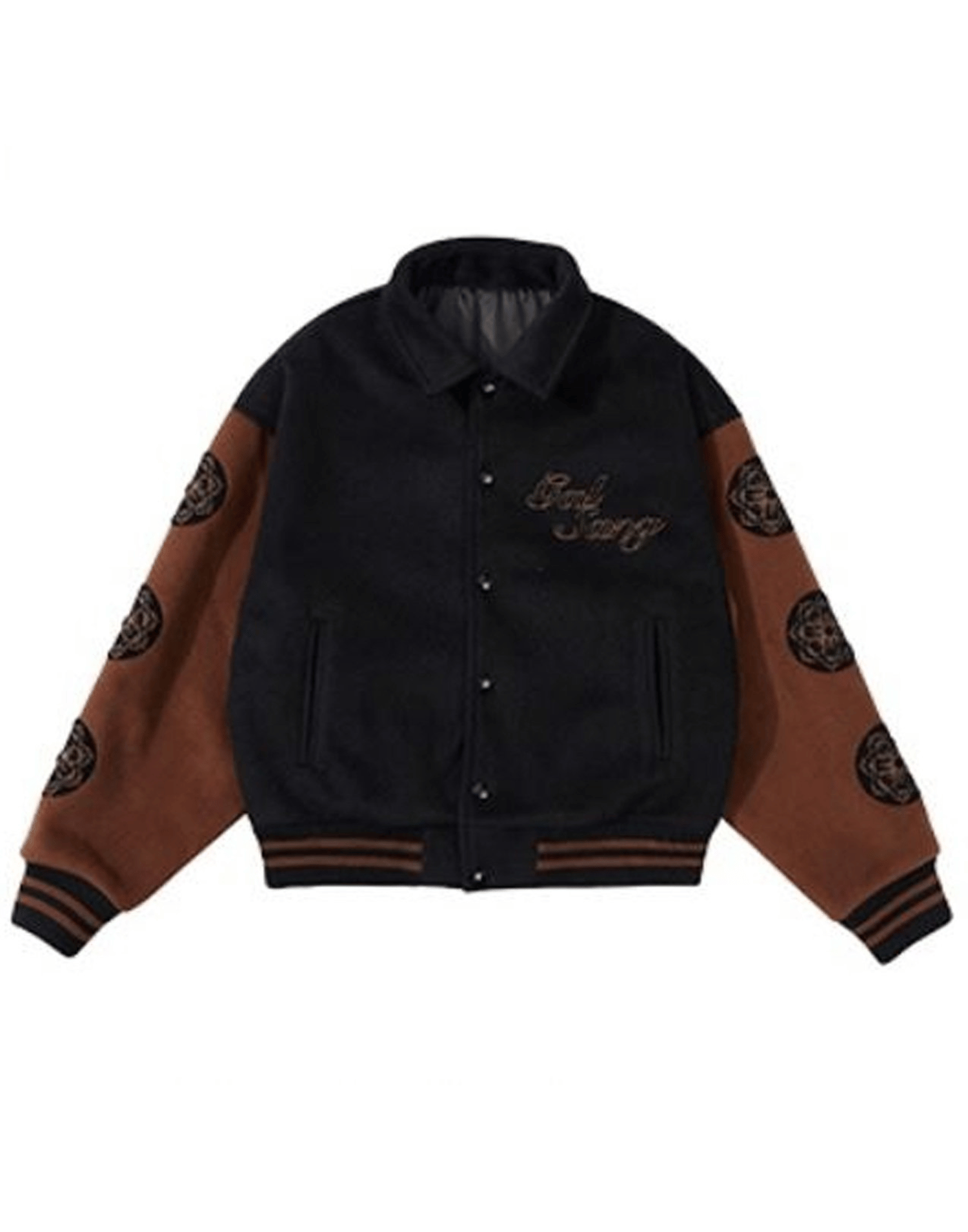 Black and Brown Wool Galsang Varsity Jacket image 3