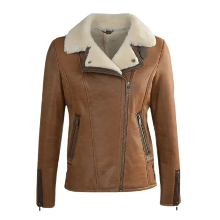 Women's Jane B3 Aviator Sheepskin Faux Shearling Bomber Jacket image 0