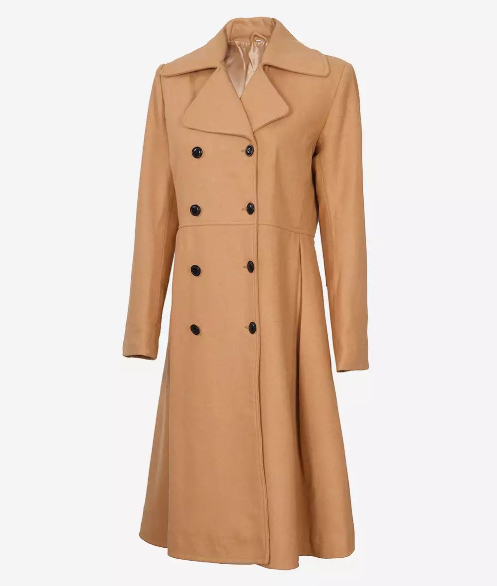 Marci Women’s Beige Double-Breasted Wool Coat image 0