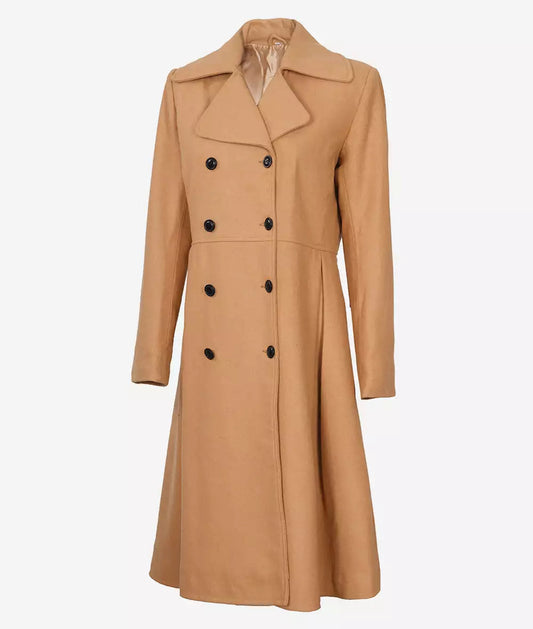 Marci Women’s Beige Double-Breasted Wool Coat image 0