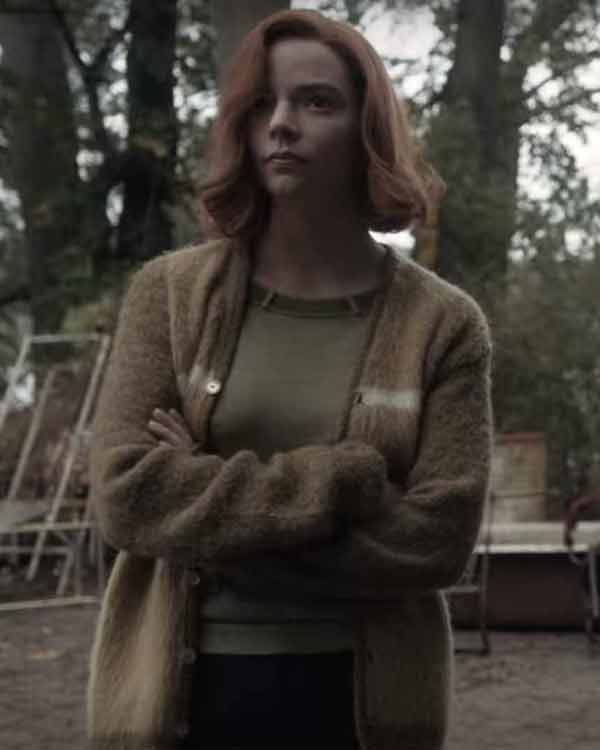 Anya Taylor Joy The Queen’s Gambit Brown Sweater image 0