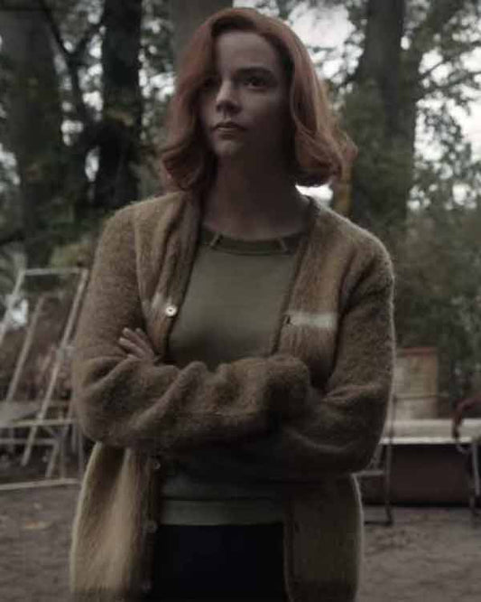 Anya Taylor Joy The Queen’s Gambit Brown Sweater image 0