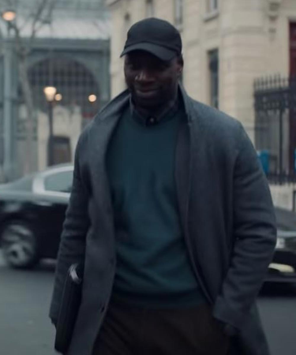 Arsene Lupin Omar Sy Grey Coat image 0