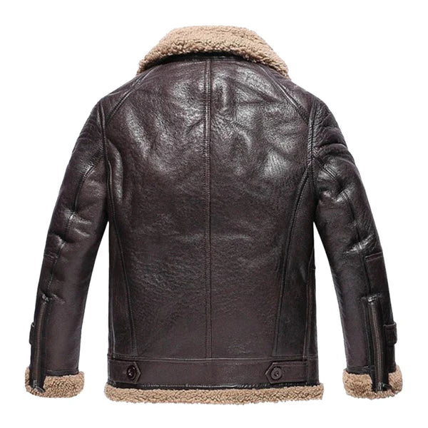 Men's RAF B3 Faux Shearling Dark Brown Jacket image 1