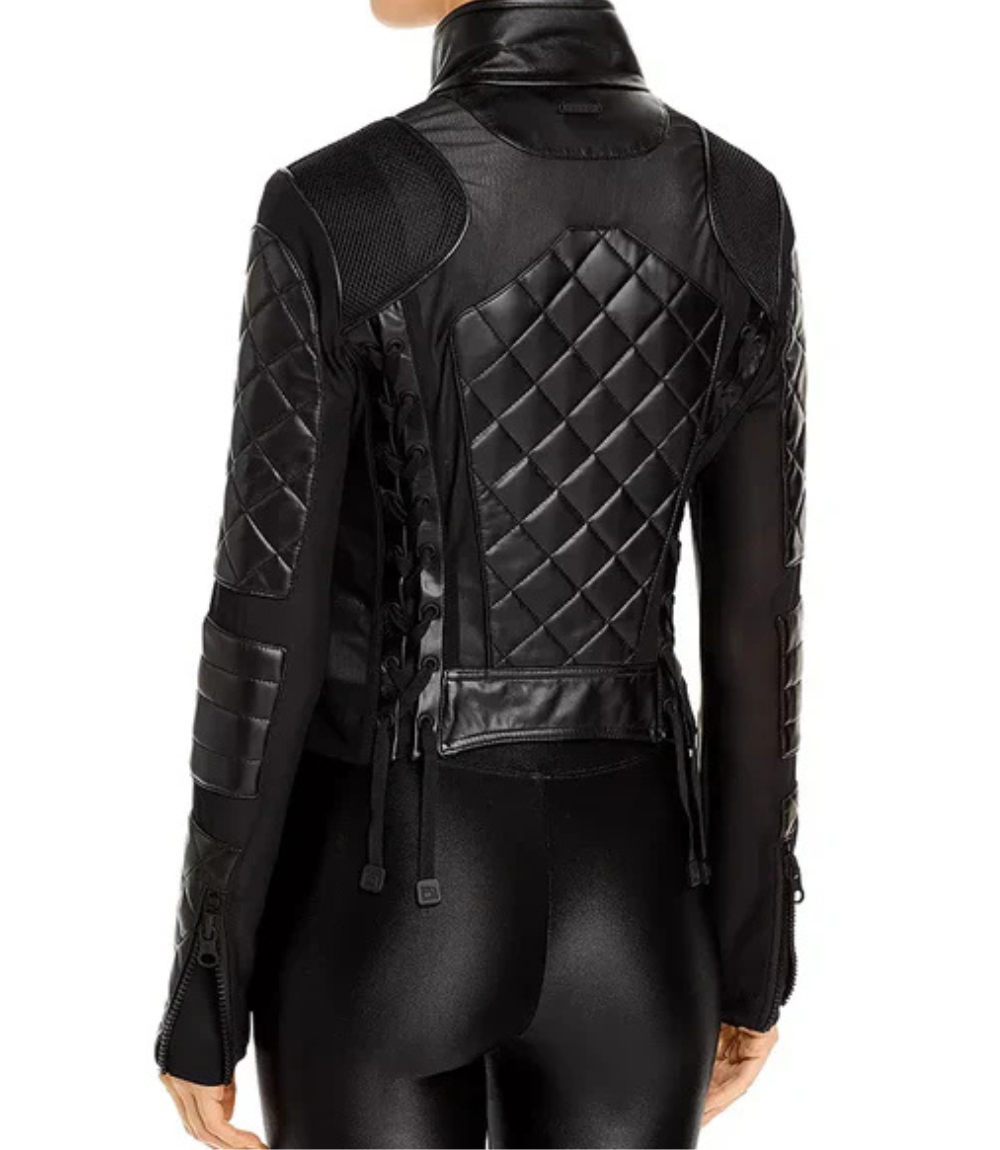 Women's Blanc Noir Moto Leather Jacket image 1