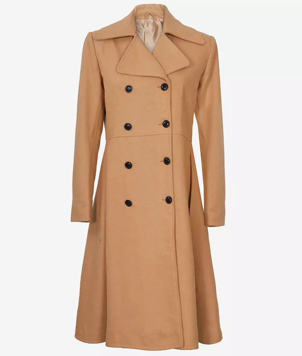 Marci Women’s Beige Double-Breasted Wool Coat image 1