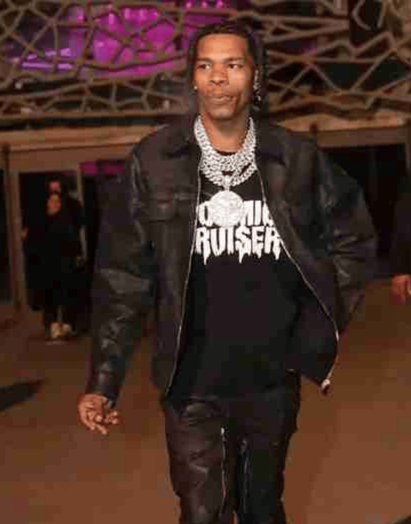 Black Lil Baby Leather Jacket image 2