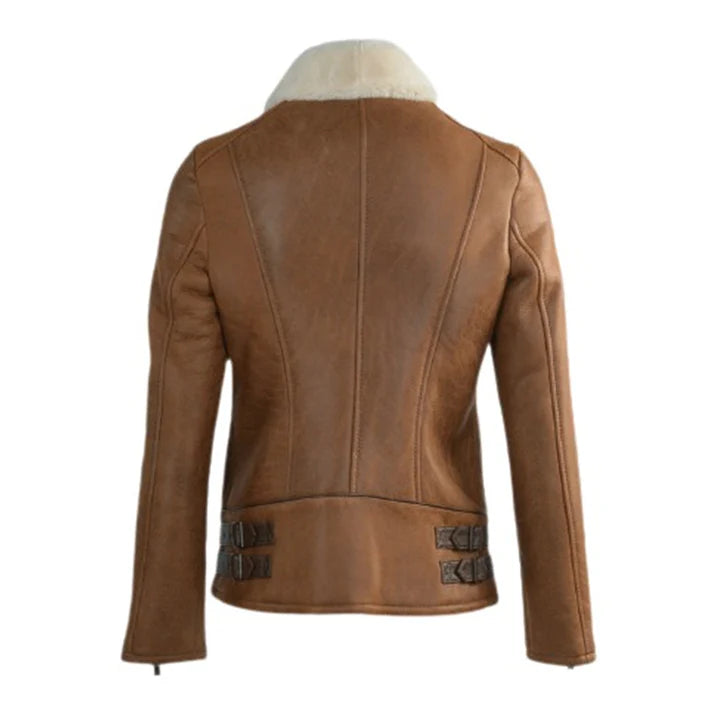 Women's Jane B3 Aviator Sheepskin Faux Shearling Bomber Jacket image 1