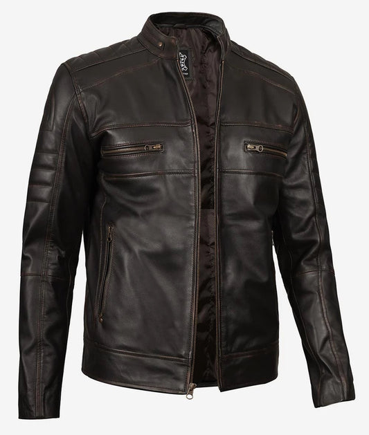 Men's Vintage Brown Real Leather Jacket image 0