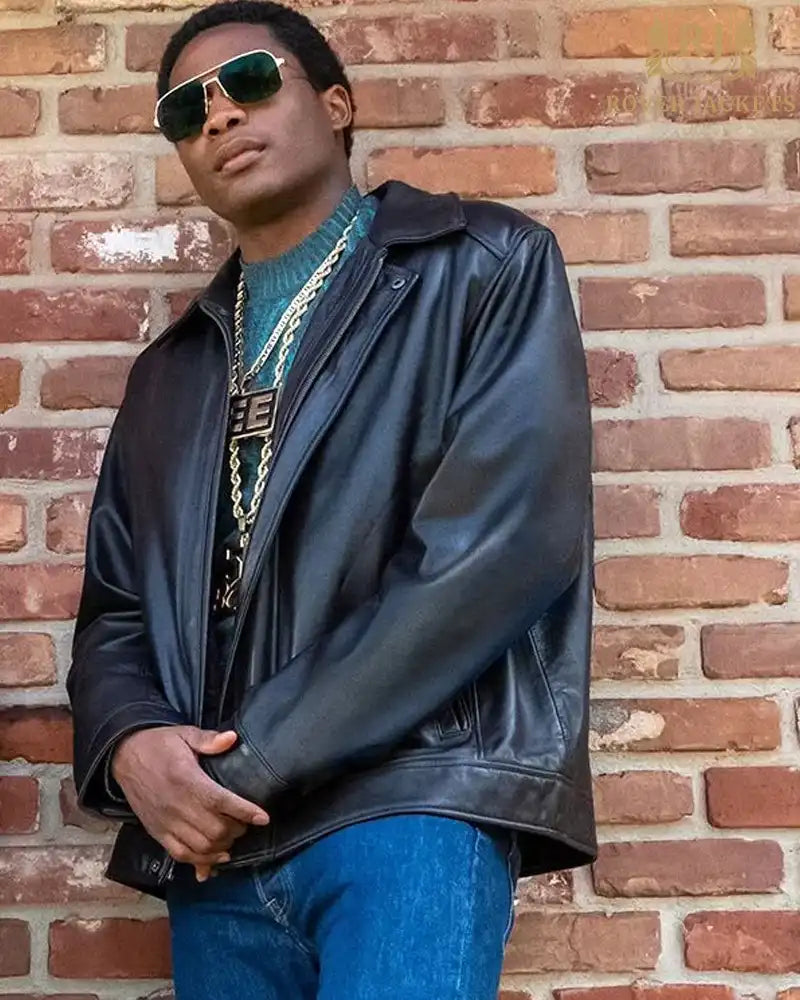 Black Mafia Family Terry Leather Jacket image 0