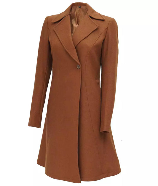 Denise Women’s Camel Double-Breasted Coat – Premium Wool image 0