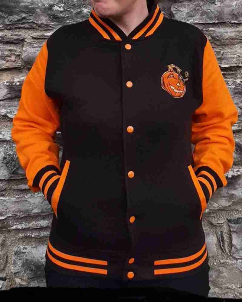 Ultimate Halloween Black and Orange Varsity Jacket image 1
