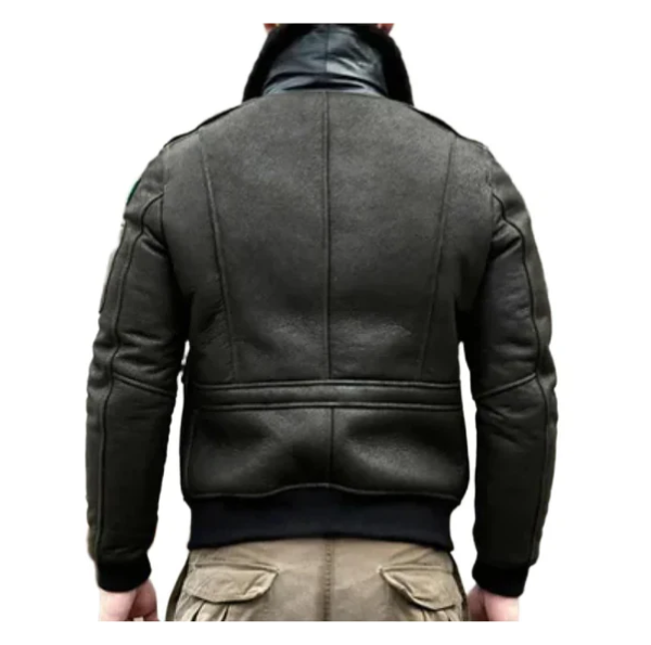 Men's B3 RAF Aviator Bomber Faux Shearling Leather Jacket image 1
