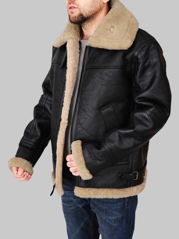 B3 Flying Aviator Men Shearling Jacket image 4