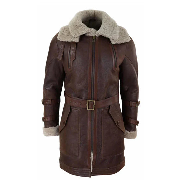 Men's RAF Aviator Shearling Real Bomber Leather Coat image 0