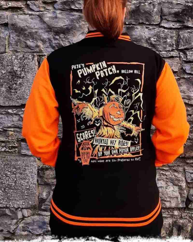 Ultimate Halloween Black and Orange Varsity Jacket image 2