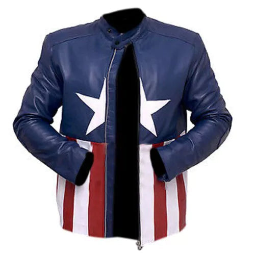 Bon Jovi Captain America Genuine Real Leather Jacket image 1
