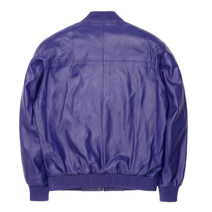 Men's Basic Purple Leather jacket image 1