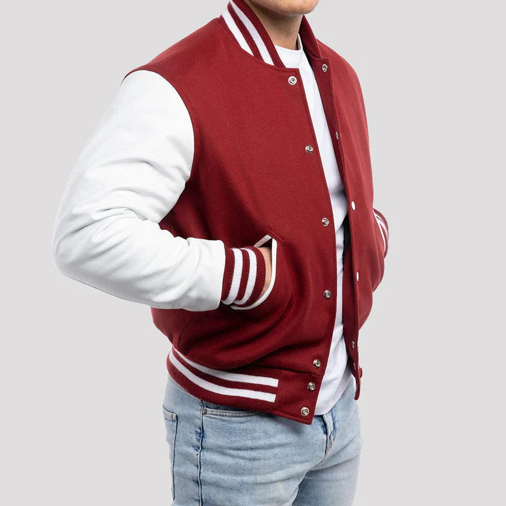 Men's Cardinal Red & Bright White Wool Varsity image 0