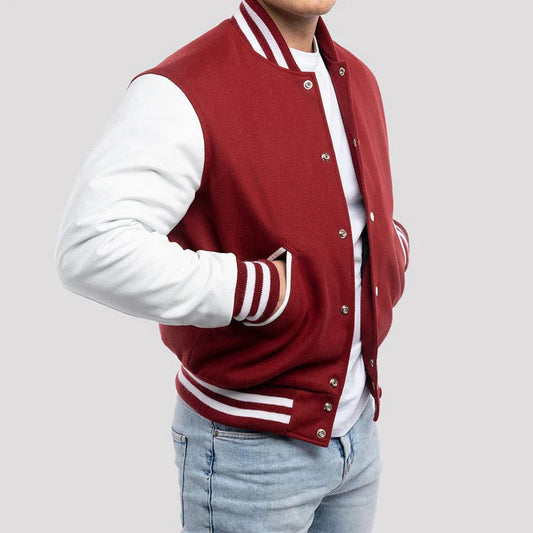 Men's Cardinal Red & Bright White Wool Varsity image 0