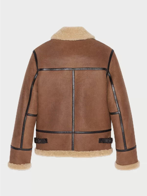Anderson Light Brown Aviator Shearling Jacket image 1