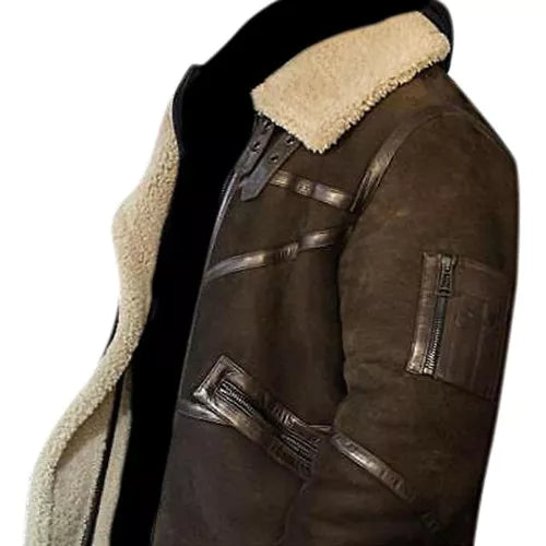 50 Cent Style Aviator Genuine Real Leather Jacket image 1