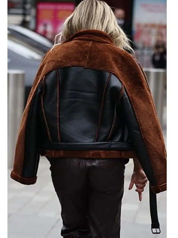 Ashley Roberts Christmas Shearling Aviator Jacket image 1