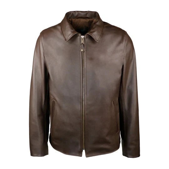 Men's Rebel Brown Biker Leather Jacket image 0