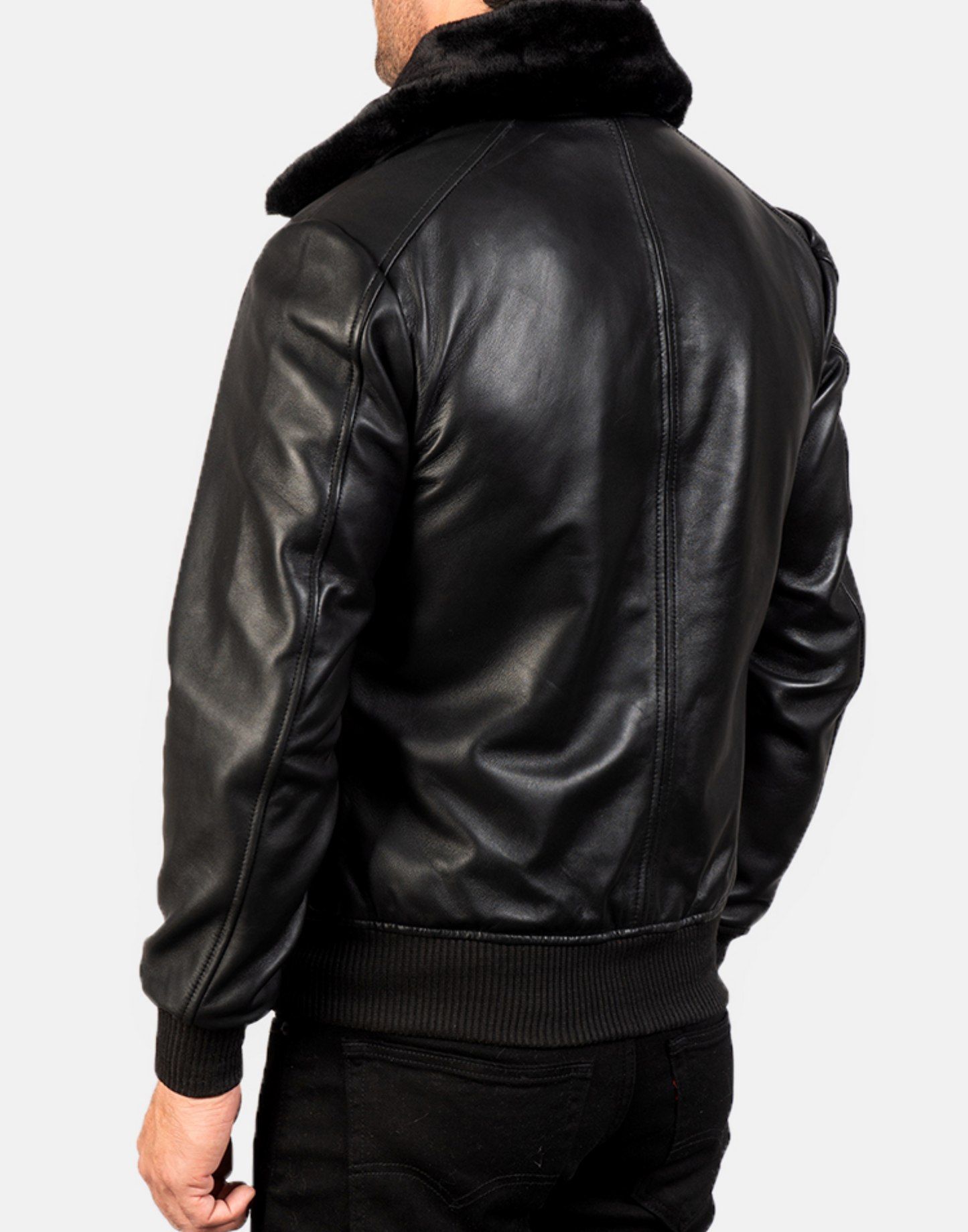 Airin G-1 Black Leather Bomber Jacket image 1