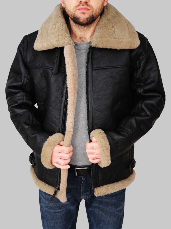 B3 Flying Aviator Men Shearling Jacket image 2