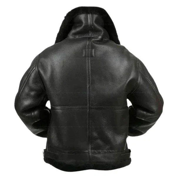 Men's Airforce Flight Faux Shearling Leather Jacket image 1