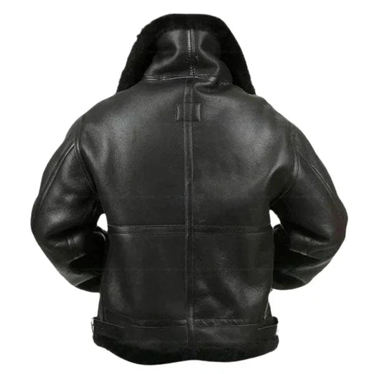 Men's Airforce Flight Faux Shearling Leather Jacket image 1