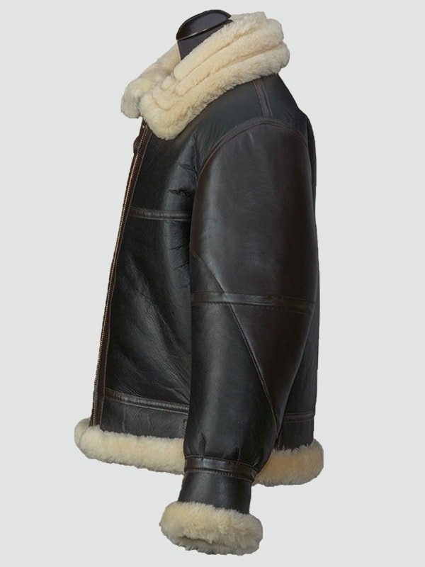 Mens Black Shearling B3 Flying Leather Jacket image 1