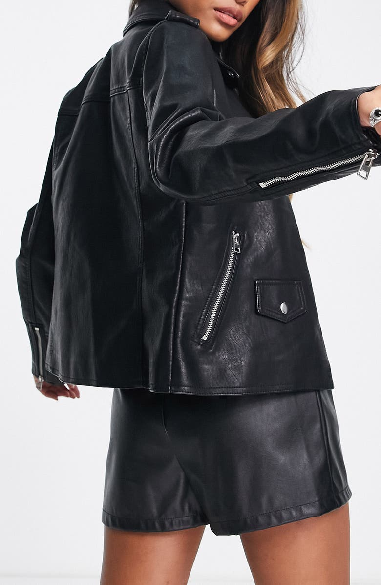 Women's Faux Leather Biker Jacket image 5