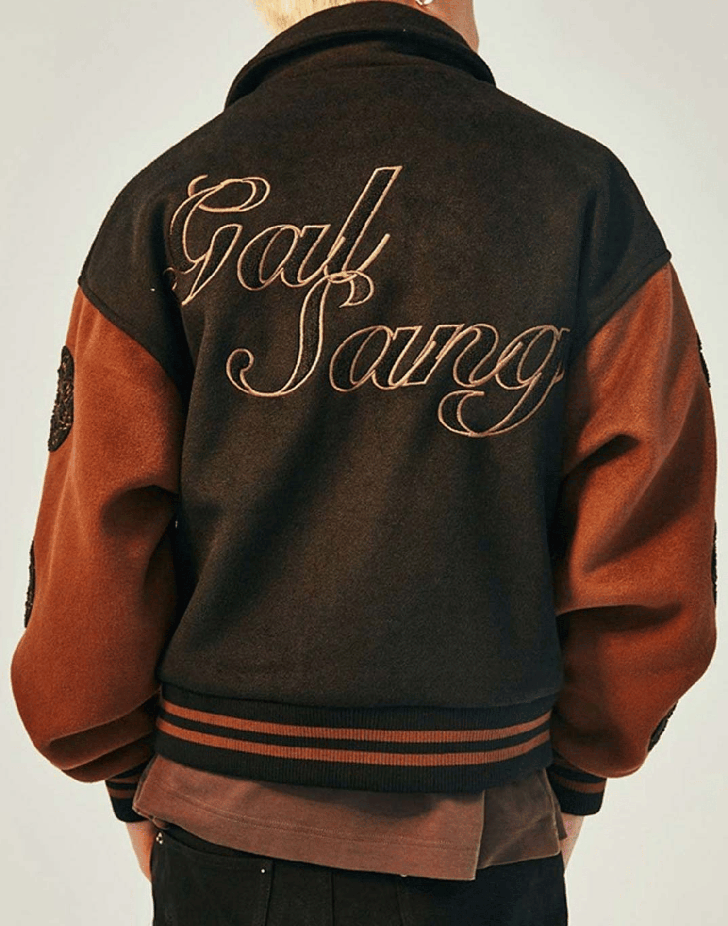 Black and Brown Wool Galsang Varsity Jacket image 1