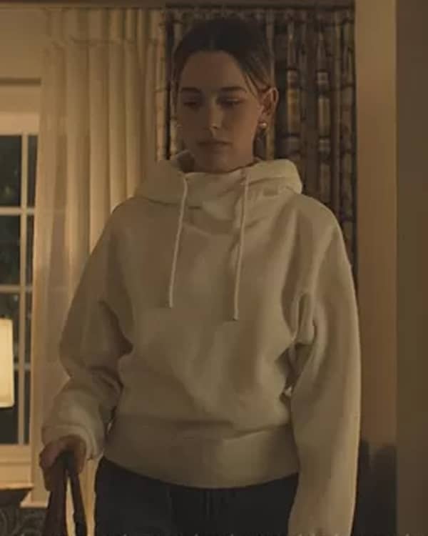 You Season 3 Love Quinn White Funnel Neck Hoodie image 0