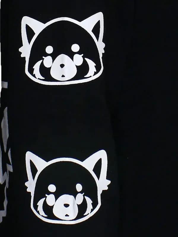 Aggretsuko Sleeve Faces Black Hoodie image 2