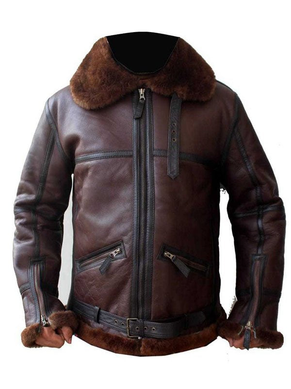 Coffmen Brown Leather Shearling Jacket image 0