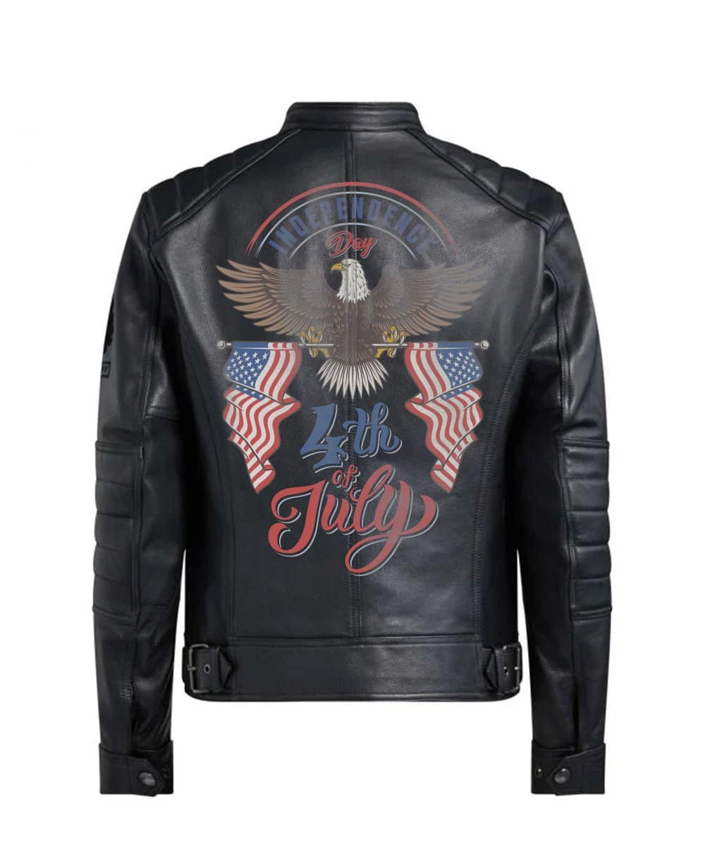 Bald Eagle Black Leather Jacket image 0