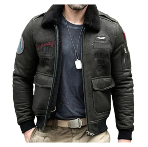 Men's B3 RAF Aviator Bomber Faux Shearling Leather Jacket image 0