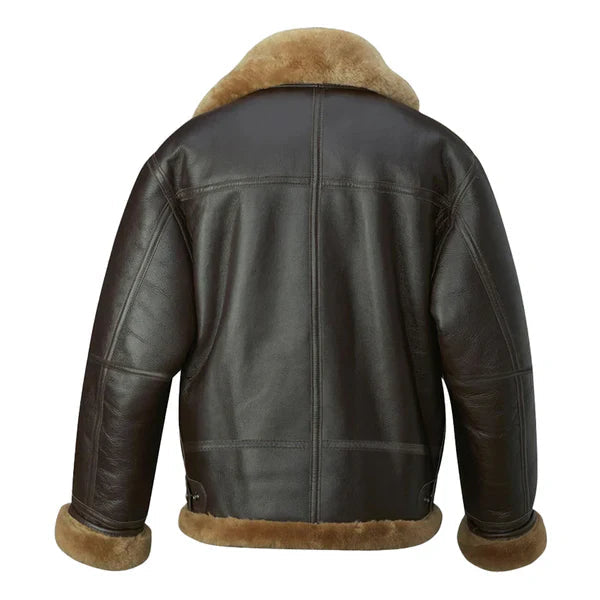 Men's RAF B3 Aviator Faux Shearling Brown Jacket image 1