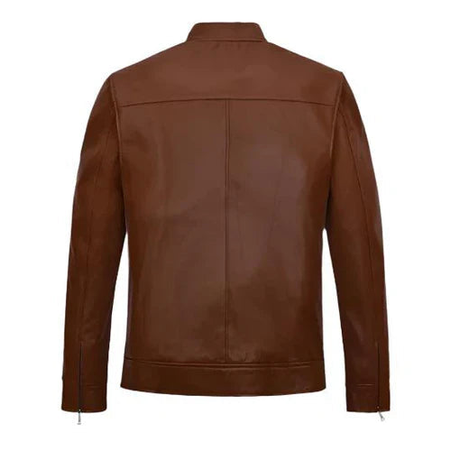 Men's Oblivion Brown Leather Jacket image 1
